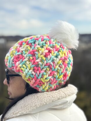 Rainbow Rib Ski Hat