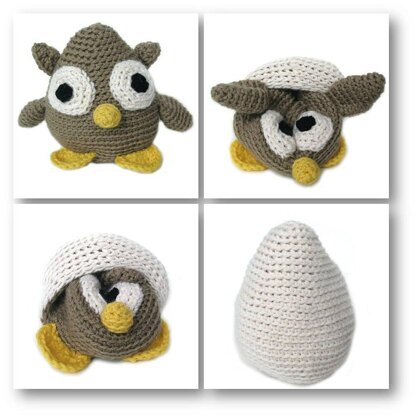 Amigurumi Courtney the Owl in an Egg