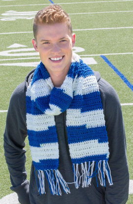 Guys Game Day Scarf in Red Heart Team Spirit - LW4965 - Downloadable PDF