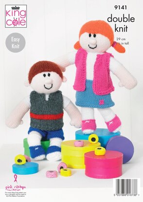 Rag Dolls Knitted in King Cole Big Value DK - 9141 - Downloadable PDF