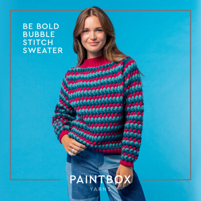 Be Bold Bubble Stitch Sweater - Free Knitting Pattern for Women in Paintbox Yarns Wool Blend DK by Paintbox Yarns - knitting pattern