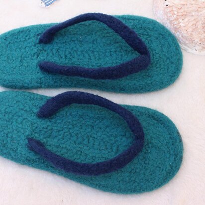 Summer Flippers - Felted Flip-Flop Slippers