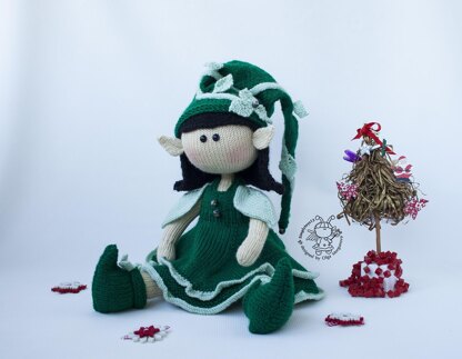 Elf  doll knitted flat