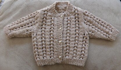 Jenna - babies 8ply lace cardigan