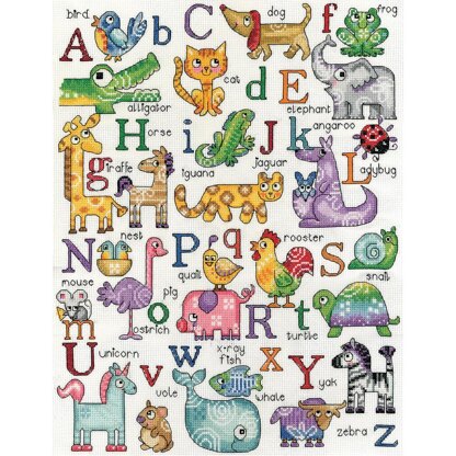 Design Works ABC Animals Counted Cross Stitch Kit - 12in x 16in