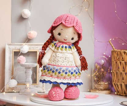 Crochet Doll Clothes Pattern - Outfit SUNFLOWER for large toys