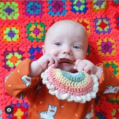 Rainbow and clouds teether