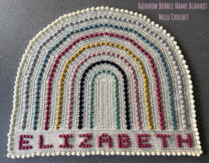 Rainbow Bobble Name Blanket