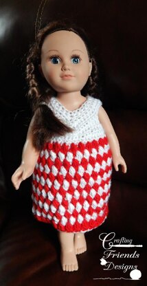 Peppermint Candy 18" Doll Dress