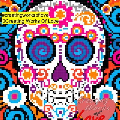 Sugar Skull C2C Stitch Graph