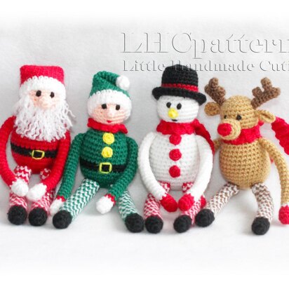 4 x Christmas ToysCrochet Pattern (Santa, Reindeer, Snowman, Elf)