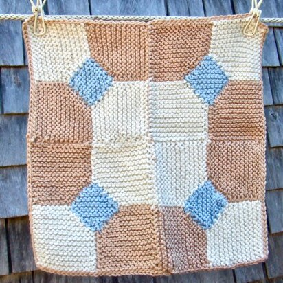 Quilt Blocks Face/Bath Cloths - knitting pattern