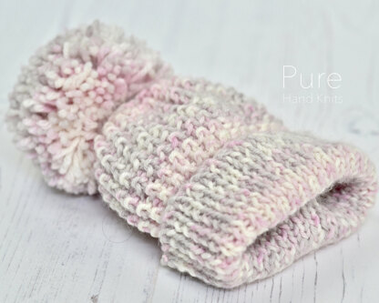 Zeke Bobble Hat in WYS Bo Peep Luxury Baby DK