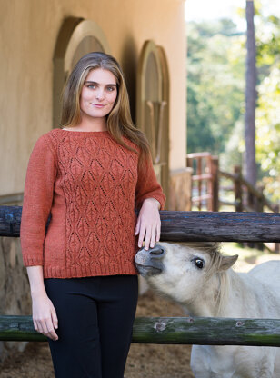 Top-Down Cable and Lace Boatneck Pullover