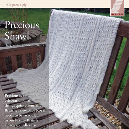 Precious Shawl in UK Alpaca Baby Alpaca Silk 4 Ply - Downloadable PDF