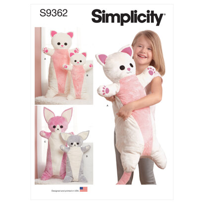 Simplicity Animal Plush Body Pillows S9362 - Sewing Pattern