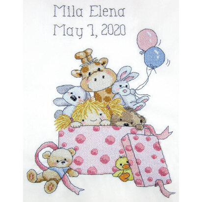 Design Works Girls Toys Stamped Cross Stitch Kit - 28 x 35cm