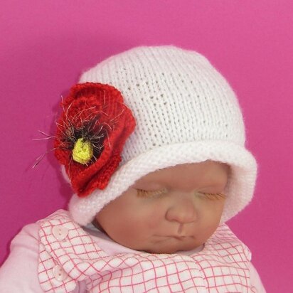 Baby Poppy Flower Slouch Hat