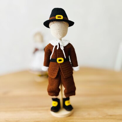 Amigurumi doll clothes, crochet doll clothes, Pilgrim outfits