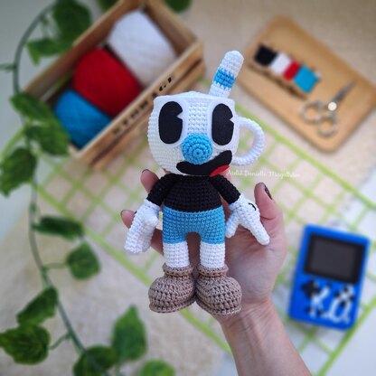 Cuphead, Mugman and Ms. Chalice amigurumi pattern (big version)