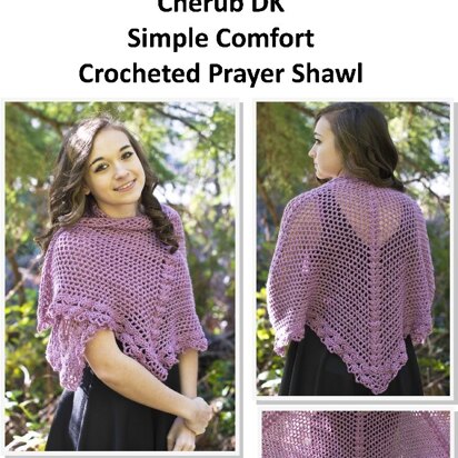 Simple Comfort Crocheted Prayer Shawl in Cascade Cherub DK - DK349