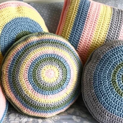 Chunky Pastel Circular Cushion