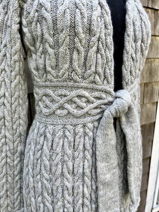 Tie Front Cabled Cardigan