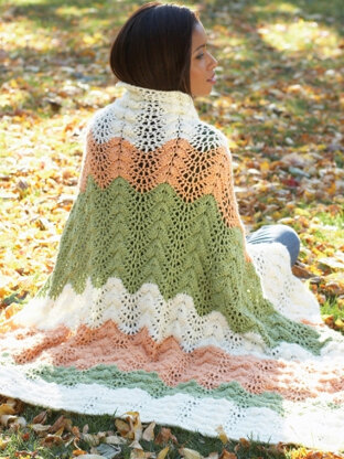 Melon Ripple Afghan in Caron Simply Soft and Simply Soft Collection - Downloadable PDF