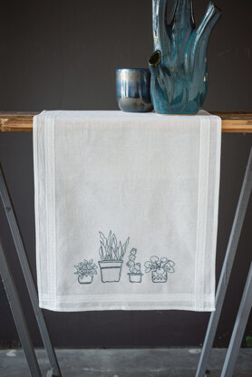 Vervaco Table Runner Kit Houseplants Cross Stitch Kit