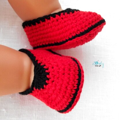 Simple Red Baby Booties, Shoes Easy Crochet Pattern