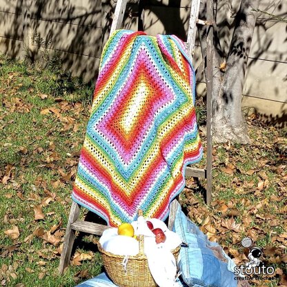 Squared Rainbow Baby Blanket