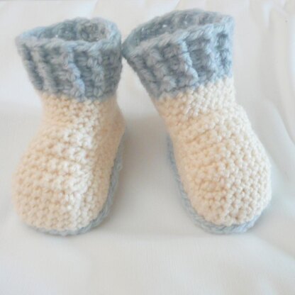 Cream Crocheted Baby Boots