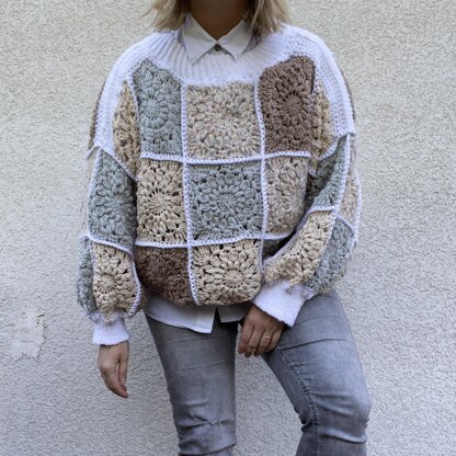 Zara patchwork outlet sweater