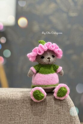 Teddy Bear Clothing Knitting Pattern – Petal Outfit PDF (18–20 cm)