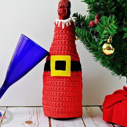 Wine Bottle Santa Apron