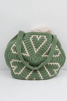 Heart Mosaic Crochet Bag