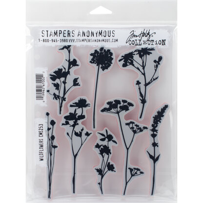 Stampers Anonymous Tim Holtz Cling Stamps 7"X8.5" - Wildflowers