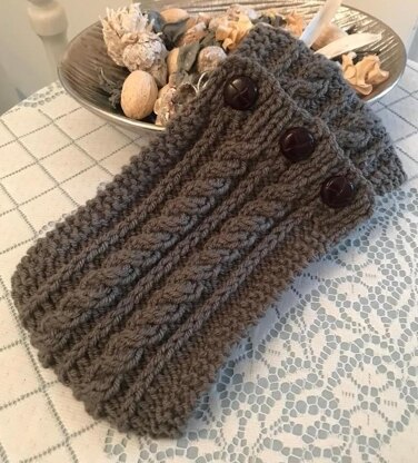 Chunky cable headband ear warmers topless hat