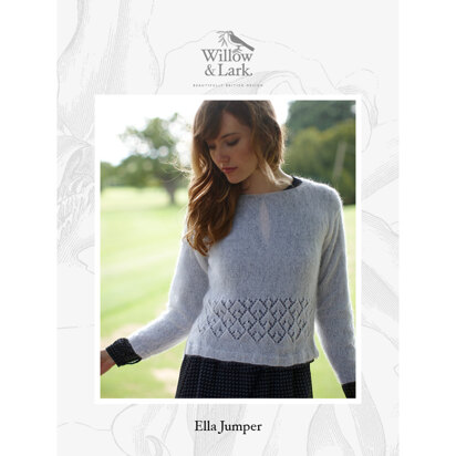 "Ella Jumper" - Sweater Knitting Pattern For Women in Willow & Lark Plume