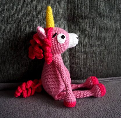Crochet Pattern Long Legged Pink Unicorn Fluffy!