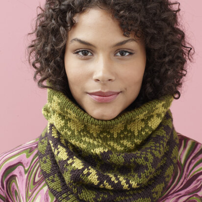 Three Color Cowl in Lion Brand Vanna's Choice - 90635AD