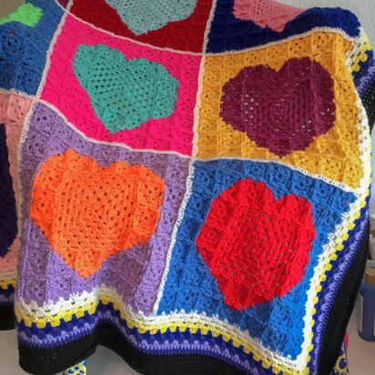 The Patchwork Heart Crochet Blanket