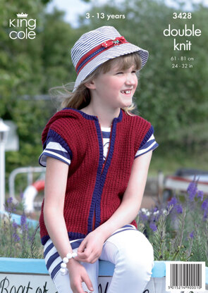 Girls' Cardigan and Gilet in King Cole Smooth DK -
