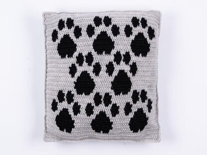 Woodgreen - Mini Paw Prints Cushion Crochet