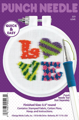 Design Works Love Punch Needle Kit - 9cm x 9cm