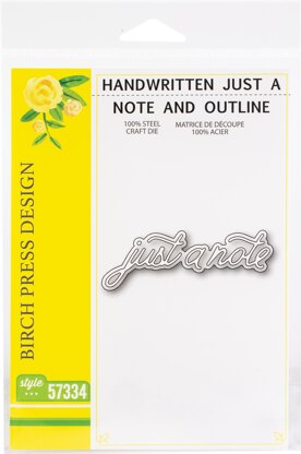Memory Box Birch Press Designs Dies - Handwritten Just A Note & Outline