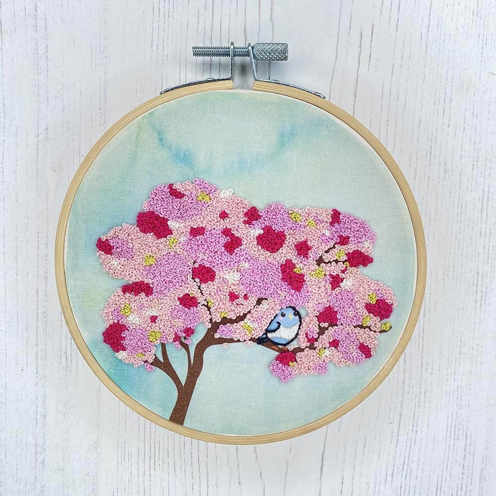 Cherry Blossoms,embroidery Kit Flowers,embroidery Kit for Beginner