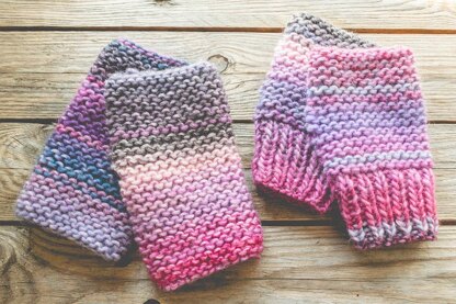 Beginner Garter Gloves in Rico Creative Melange Chunky