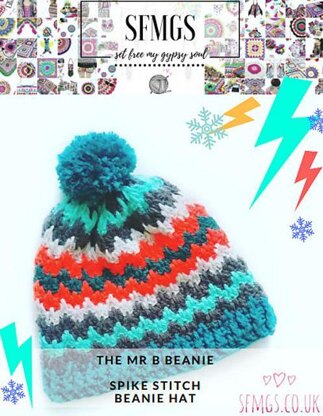Spike Stitch Beanie Crochet Bobble Hat