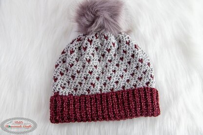 Reversible Diamonds Hearts Hat